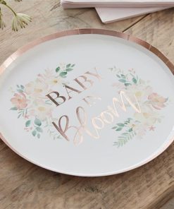 Baby In Bloom Floral Paper Plates, Cups & Napkins