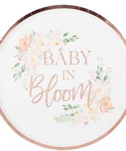 Baby In Bloom Floral Paper Plates, Cups & Napkins
