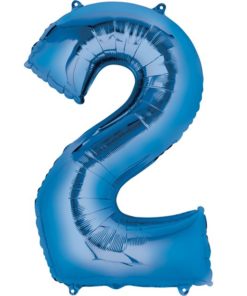 Blue Number 2 Foil Balloon