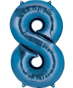 Blue Number 8 Foil Balloon