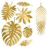 Gold Tropical Leaf Card Decorations