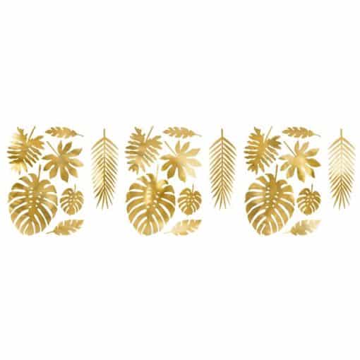 Gold Tropical Leaf Card Decorations