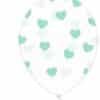 Mint Green Heart Print Latex Balloons