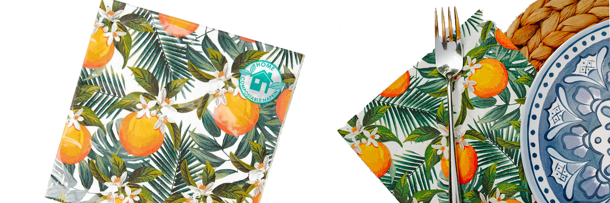 Tropical Fiesta Orange Napkins
