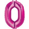 Pink Number 0 Foil Balloon