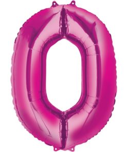 Pink Number 0 Foil Balloon