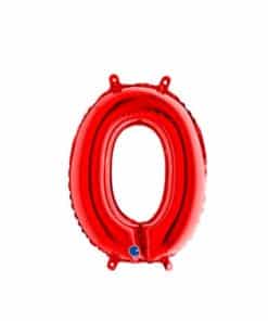 Red Number 0 Foil Balloon