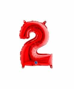 Red Number 2 Foil Balloon