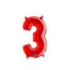Red Number 3 Foil Balloon