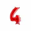 Red Number 4 Foil Balloon