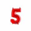Red Number 5 Foil Balloon