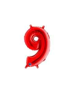 Red Number 9 Air Filled Balloon