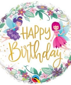 Wild Flower Fairies "Happy Birthday" Foil Balloon