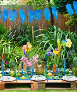 Tropical Blue Palm Garland