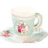 Vintage Style Tea Party Cups with Saucers