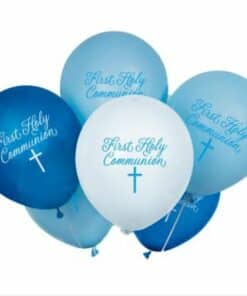 Blue Cross Paper 1st Holy Communion Latex Balloons