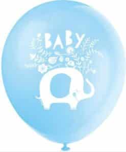 Baby Blue Elephant Printed Latex Balloons