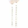 Gold Happy Birthday Balloon Tails