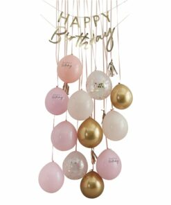 Pink And Gold Happy Birthday Balloon Door Kit