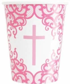 Pink Cross Paper Cups