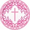 Pink Cross Religious Party Decorations, Communion, Christening & Baptism