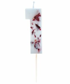 Pressed Petal Birthday Cake Candle - Number 1