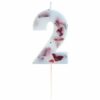 Pressed Petal Birthday Cake Candle - Number 2