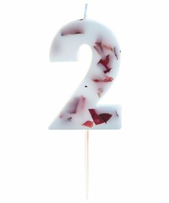 Pressed Petal Birthday Cake Candle - Number 2