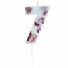 Pressed Petal Birthday Cake Candle - Number 7