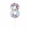 Pressed Petal Birthday Cake Candle - Number 8