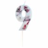 Pressed Petal Birthday Cake Candle - Number 9