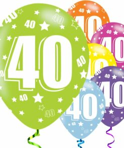 40th Birthday Printed Latex Balloons