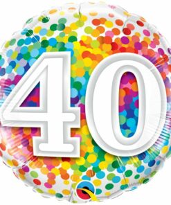 40th Birthday Rainbow Confetti Balloon
