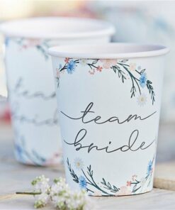 Boho Eco Floral Team Bride Hen Party Cups