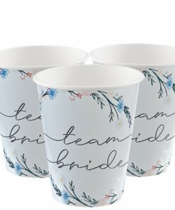 Boho Eco Floral Team Bride Hen Party Cups