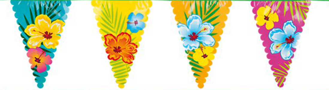 Summer Hibiscus Plastic Bunting 