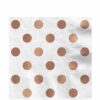 Metallic Rose Gold Dots Napkins