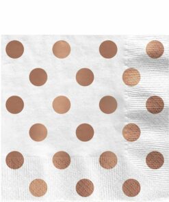 Metallic Rose Gold Dots Napkins