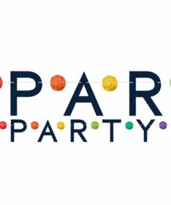 Party Letter Banner with Pom Poms 1.9m