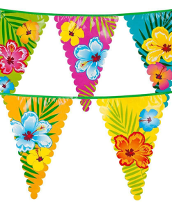 Summer Hibiscus Plastic Bunting