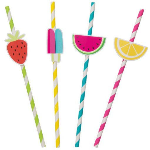 Sweet & Succulent Fruit Paper Straws