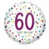 60th Birthday Rainbow Confetti Foil Balloon