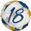 18th Birthday Blue & Gold Marble Balloon