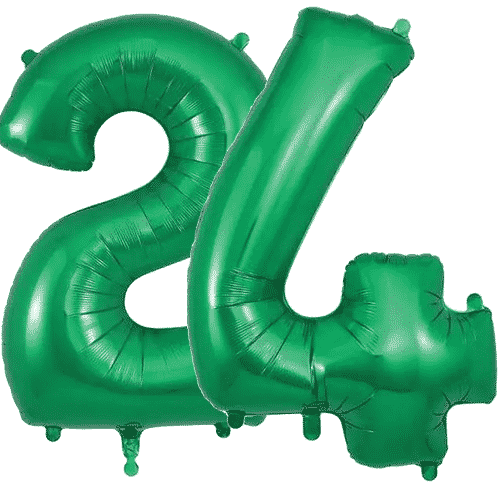 Green Number Balloons, Disposable Helium Balloons Next Day Delivery