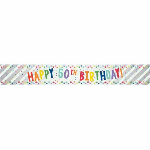 Happy 50th Birthday Foil Banner