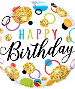 'Happy Birthday' Glitter Dots Balloon