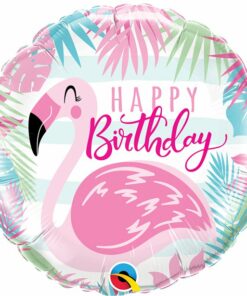 Happy Birthday Pink Flamingo Foil Balloon