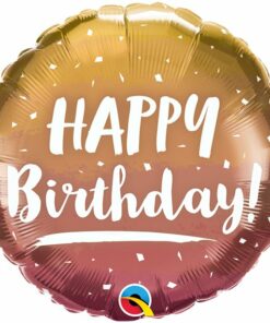 Happy Birthday Rose & Gold Ombre Balloon