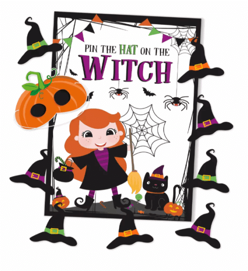 Pin The hat On The Witch Game