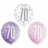 Pink & Lilac 70th Glitz Latex Balloons